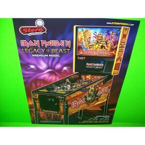 Iron Maiden Premium Pinball Flyer Original NOS Hard Rock Heavy Metal Art